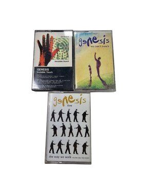 Genesis Cassette Tape Lot of 3: Invisible Touch, We Cant Dance, LIVE Vol. 1